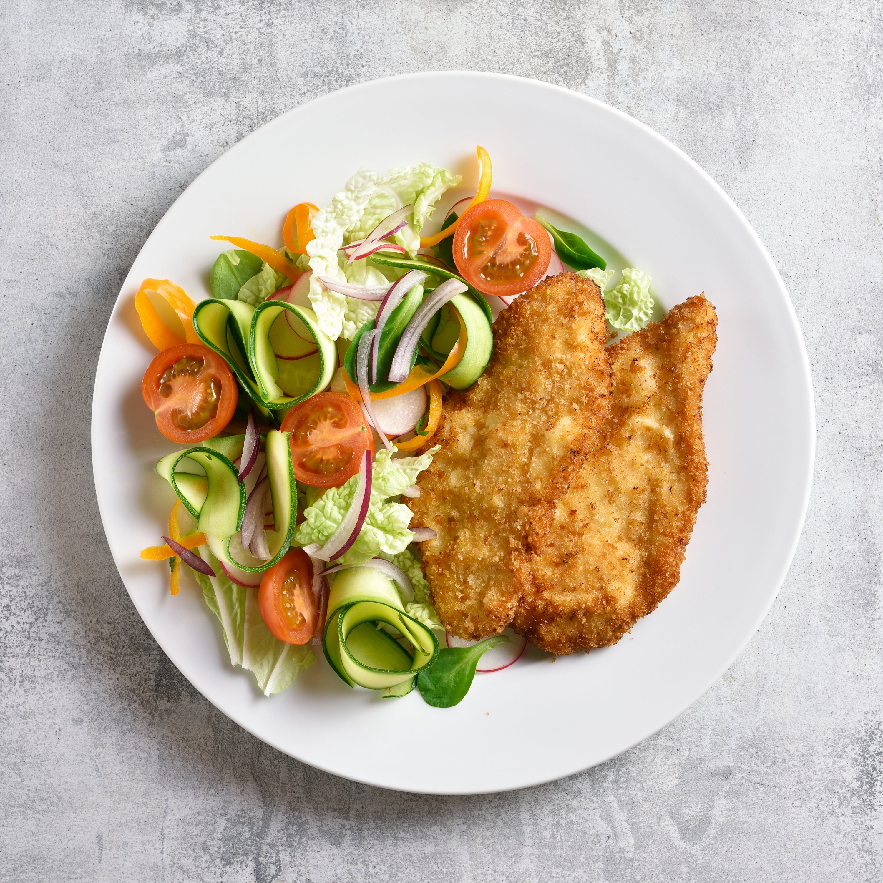 Chicken Schnitzel & Veggies